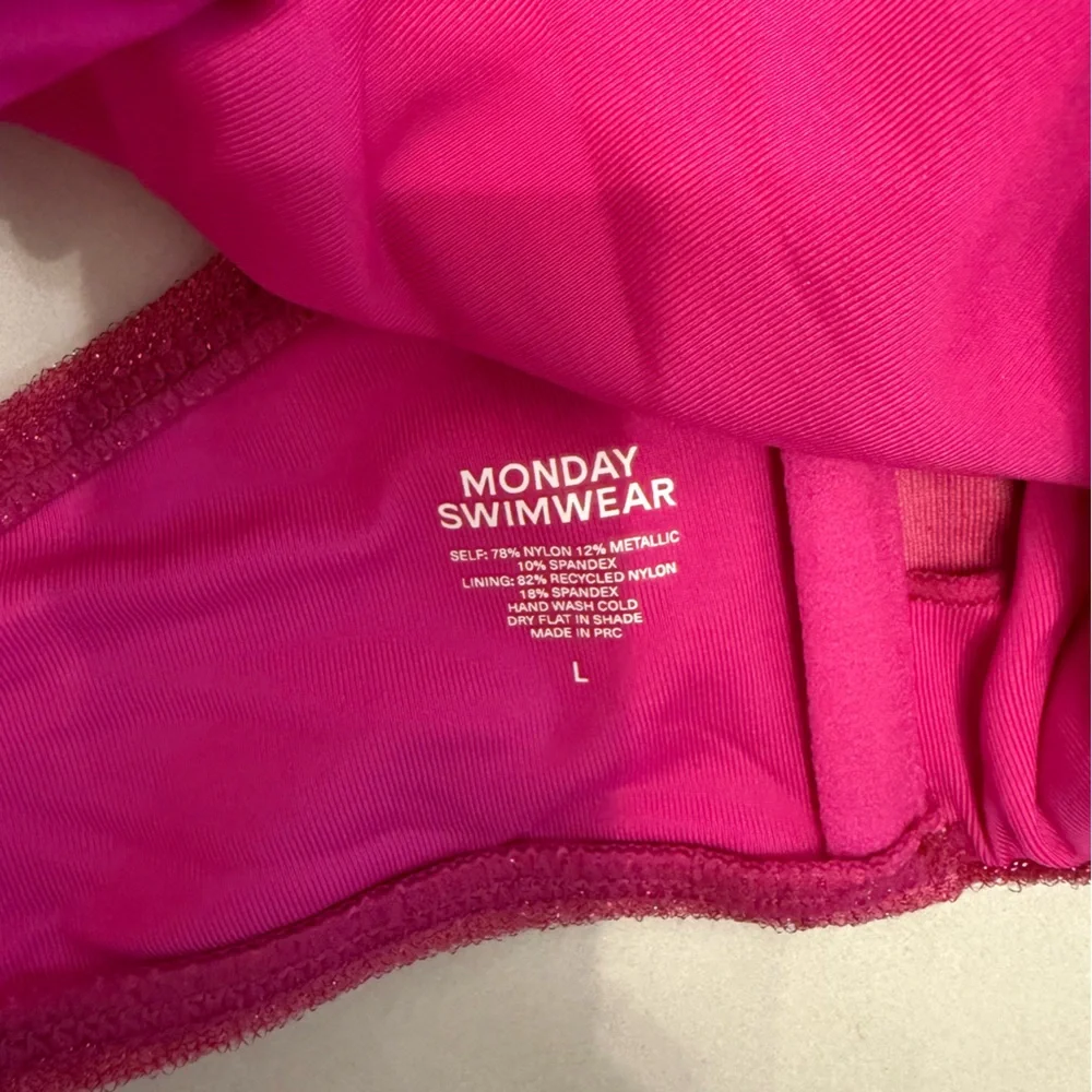 Monday Swimwear Pink and Orange Shimmer Bikini Bottom